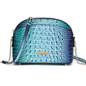 7284 Trendy Satchel Purse Crocodile Embossed Pattern Crossbody Shoulder